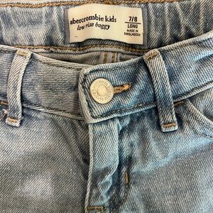 abercrombie kids light blue low-rise baggy  jeans